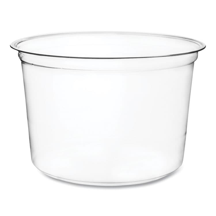 VEGWARE Round Deli Pots, Compostable, 16 oz, 4.6 Diameter x 3" h, Clear, Plastic, 500/Carton (VEGCFDC16)