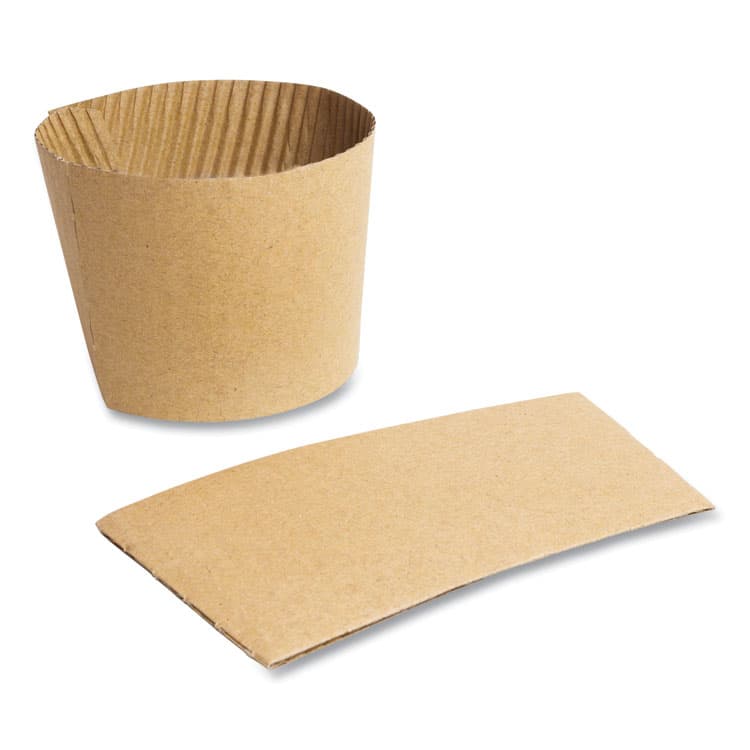 VEGWARE Kraft Hot Cup Sleeves, Compostable, Fits Vegware 89-Series Hot Cups, Kraft, 1,000/Carton (VEGQ2)