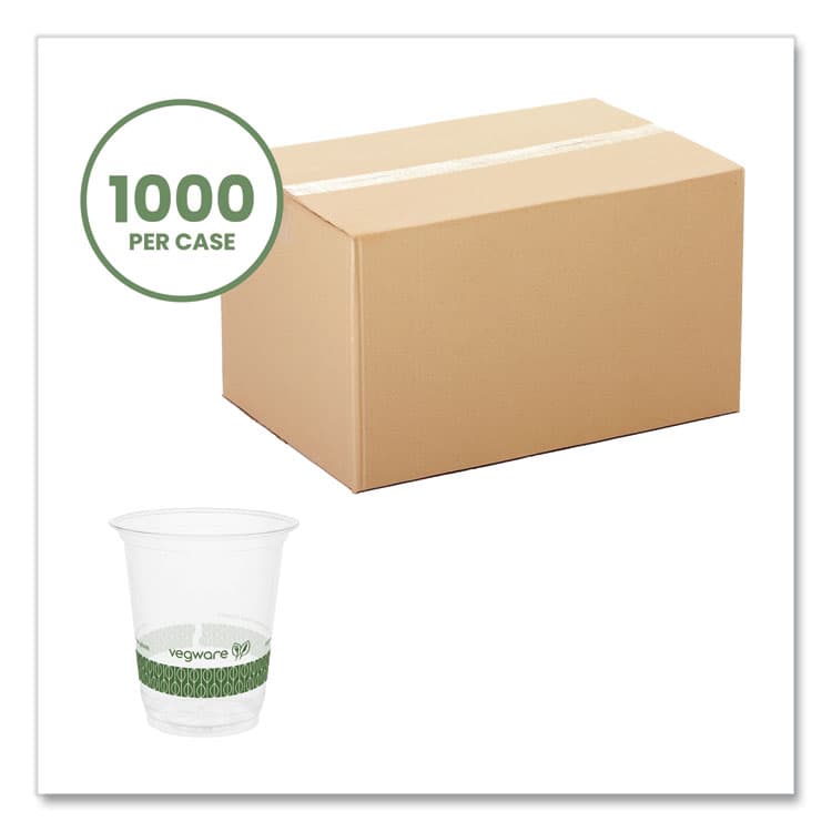 VEGWARE 76-Series Cold Cup, 7 oz, Plastic, Clear/Green, 1,000/Carton (VEGR200G) thumbnail 2