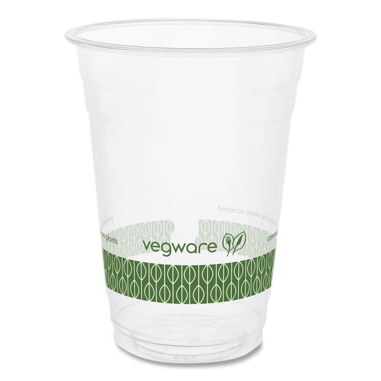 VEGWARE 96-Series Cold Cup, 16 oz, Plastic, Clear/Green, 1,000/Carton (VEGR500YG)