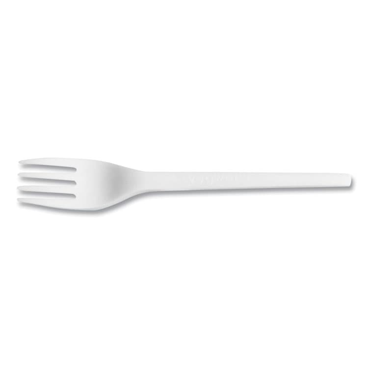 VEGWARE White CPLA Cutlery, General Purpose Fork, Plastic, White, 1,000/Carton (VEGVWFK65)