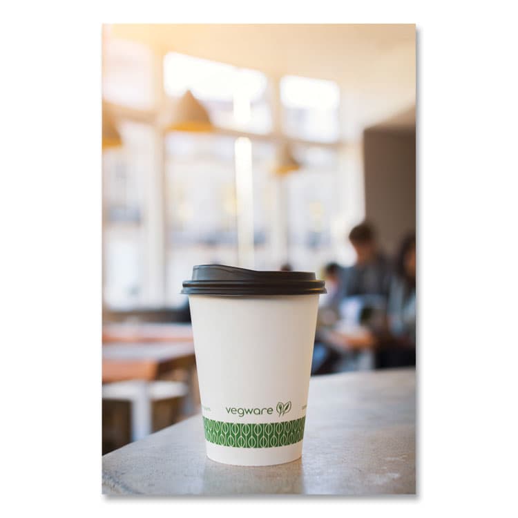 VEGWARE 89-Series Hot Cup, 12 oz, Paper, White/Green, 1,000/Carton (VEGLV12G) thumbnail 4