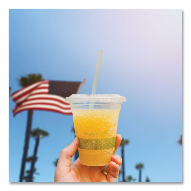 VEGWARE 96 Series Cold Cup Lids, Fits Vegware 96-Series Cold Cups, Plastic, Clear, 1,000/Carton (VEGC96FCH) thumbnail 4