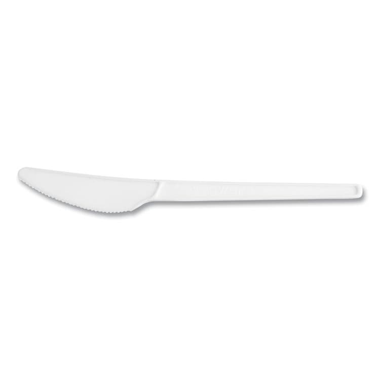 VEGWARE White CPLA Cutlery, General Purpose Knife, Plastic, White, 1,000/Carton (VEGVWKN65)