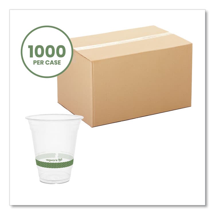 VEGWARE 96-Series Cold Cup, 12 oz, Plastic, Clear/Green, 1,000/Carton (VEGR360YG) thumbnail 2