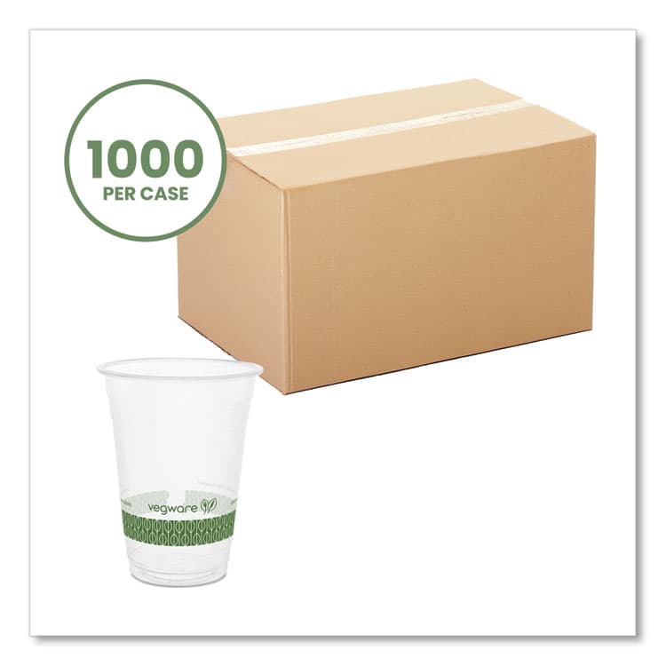VEGWARE 96-Series Cold Cup, 16 oz, Plastic, Clear/Green, 1,000/Carton (VEGR500YG) thumbnail 2