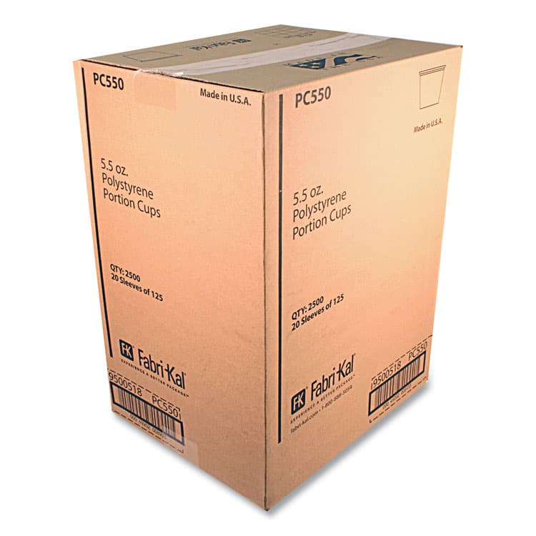FABRI-KAL Portion Cups, 5.5 oz, Plastic, Translucent, 125/Sleeve, 20 Sleeve/Carton (FABPC550) thumbnail 2