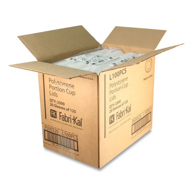 FABRI-KAL Portion Cup Lids, Fits 1 oz Squat Portion Cups, Plastic, Clear, 125/Sleeve, 20 Sleeves/Carton (FABL100PCS) thumbnail 4