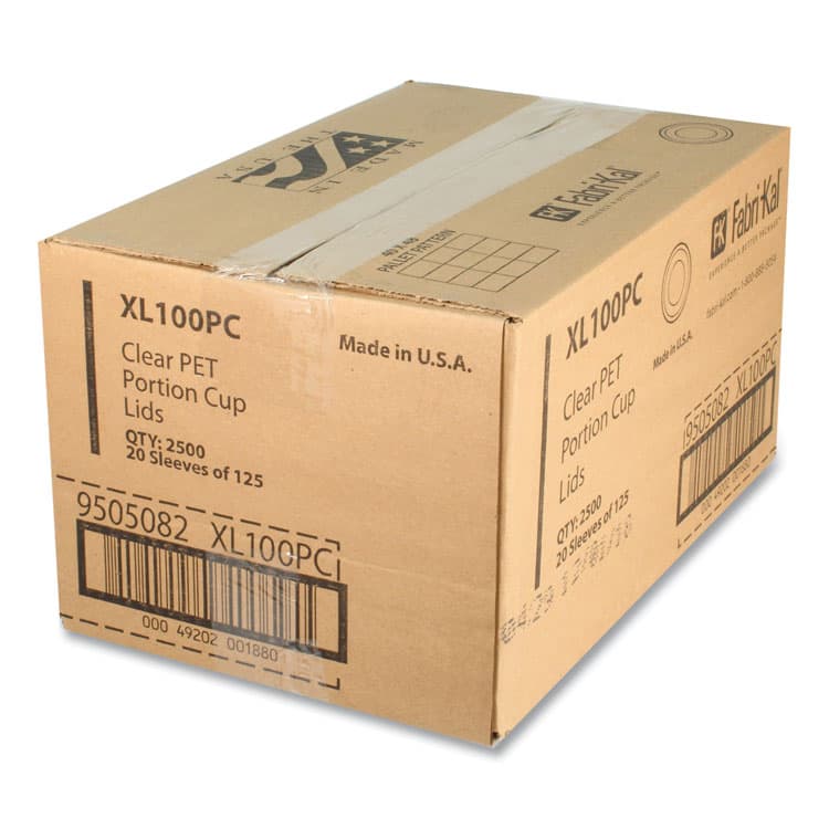 FABRI-KAL Portion Cup Lids, Fits 0.75 oz to 1 oz Portion Cups, Plastic, Clear, 2,500/Carton (FABXL100PC) thumbnail 2