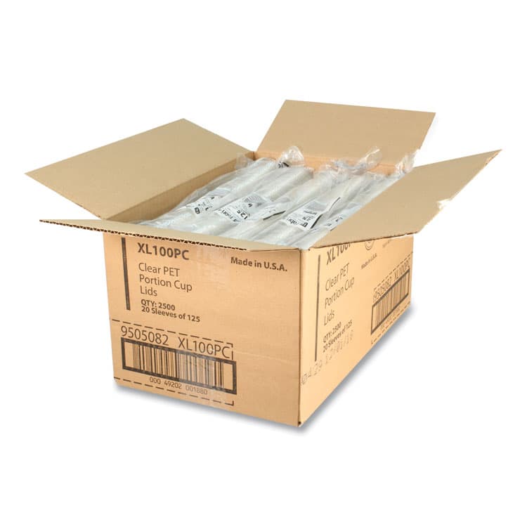 FABRI-KAL Portion Cup Lids, Fits 0.75 oz to 1 oz Portion Cups, Plastic, Clear, 2,500/Carton (FABXL100PC) thumbnail 4