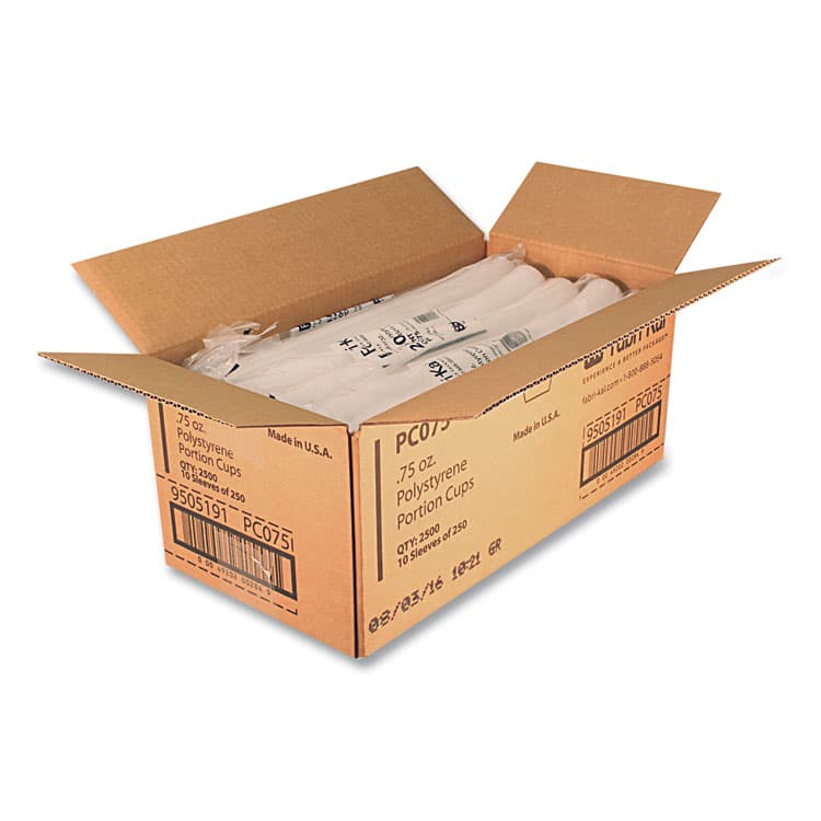 FABRI-KAL Portion Cups, 0.75 oz, Plastic, Translucent, 125/Sleeve, 20 Sleeve/Carton (FABPC075) thumbnail 4