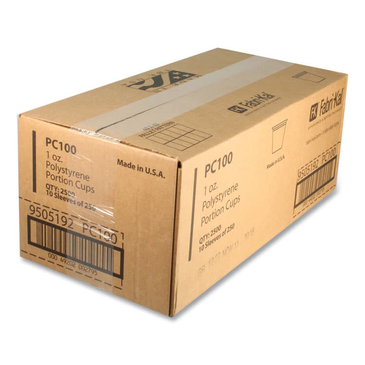 FABRI-KAL Portion Cups, 1 oz, Plastic, Translucent, 250/Sleeve, 10 Sleeves/Carton (FABPC100) thumbnail 2