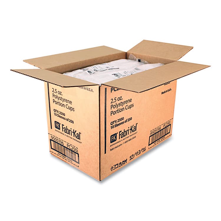 FABRI-KAL Portion Cups, 2.5 oz, Plastic, Translucent, 125/Sleeve, 20 Sleeve/Carton (FABPC250) thumbnail 4