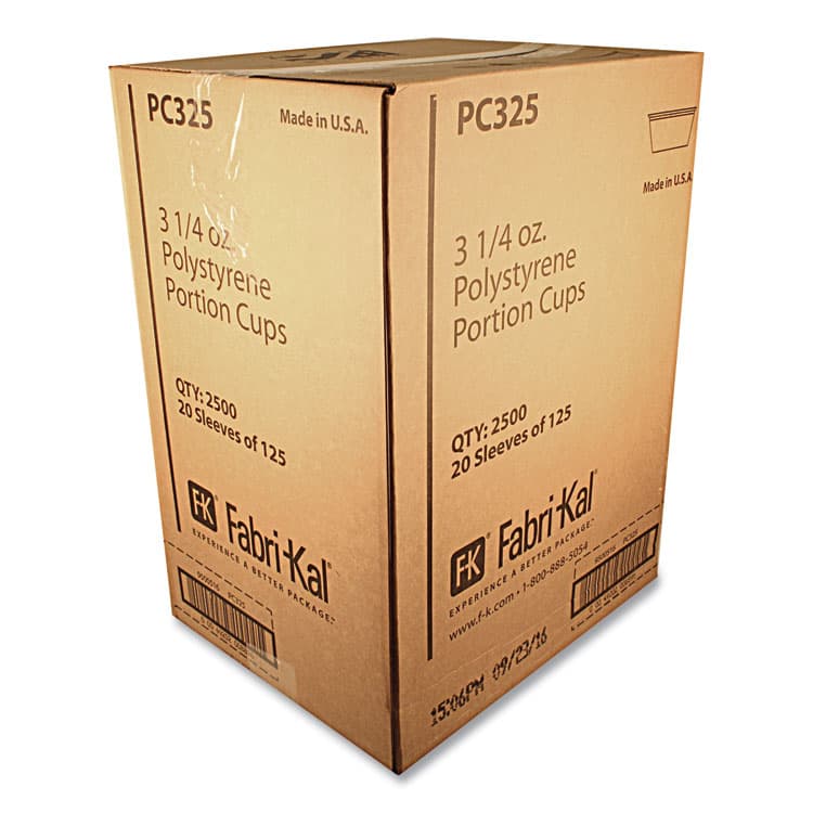 FABRI-KAL Portion Cups, 3.25 oz, Plastic, Translucent, 125/Sleeve, 20 Sleeve/Carton (FABPC325) thumbnail 2