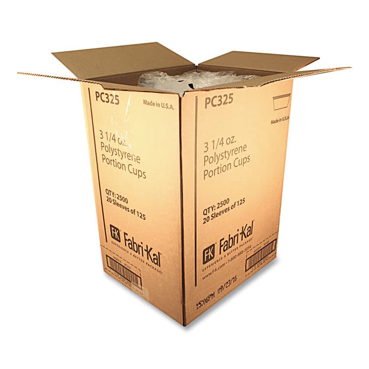 FABRI-KAL Portion Cups, 3.25 oz, Plastic, Translucent, 125/Sleeve, 20 Sleeve/Carton (FABPC325) thumbnail 4