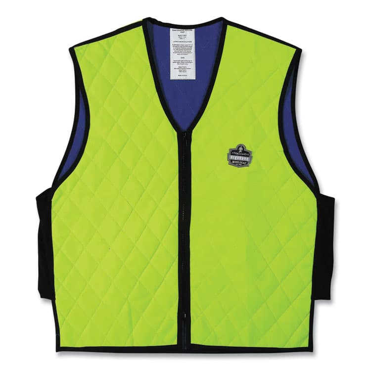 ERGODYNE CORPORATION Chill-Its 6665 Embedded Polymer Cooling Vest with Zipper, Nylon/Polymer, Large, Lime (EGO12534)