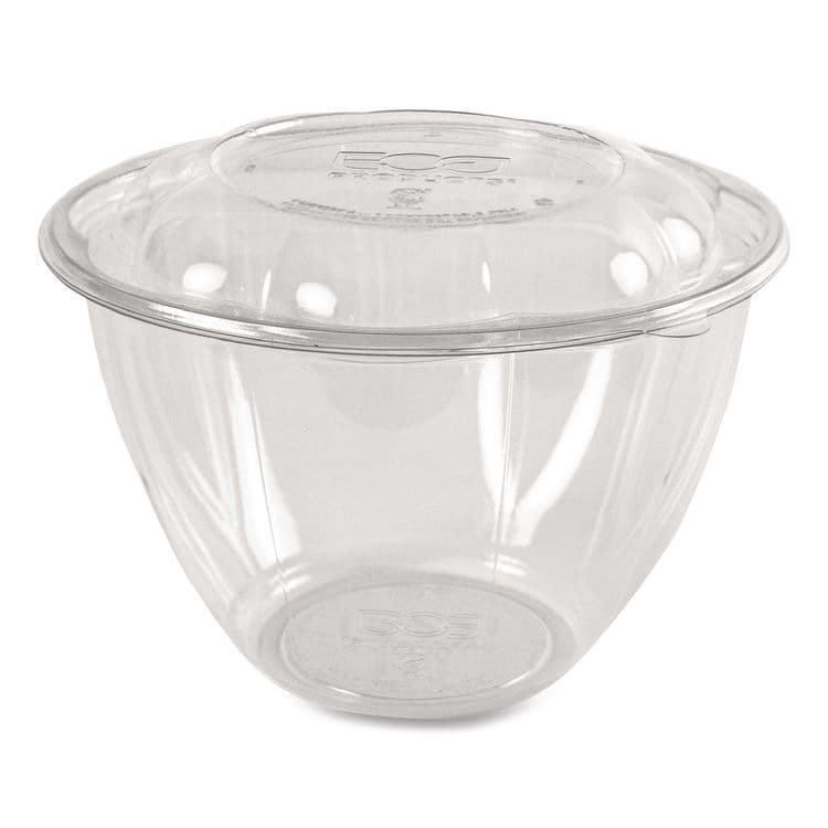 ECO-PRODUCTS,INC. Renewable and Compostable Salad Bowls with Lids, 48 oz, Clear, Plastic, 150/Carton (ECOEPSB48)
