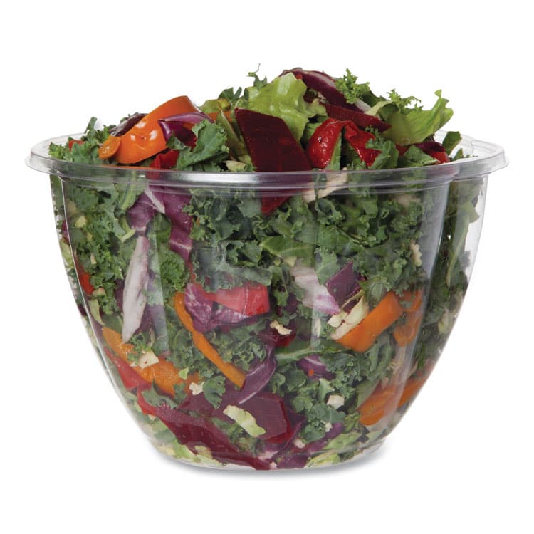 ECO-PRODUCTS,INC. Salad Bowls, 48 oz, 6.69" Diameter x 4.38" h, Clear, Plastic, 300/Carton (ECOEPSB48BASE) thumbnail 2