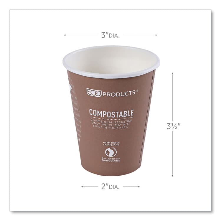ECO-PRODUCTS,INC. World Art Renewable and Compostable Hot Cups, 8 oz, Paper, Plum, 50/Pack, 20 Packs/Carton (ECOEPBHC8WA) thumbnail 3