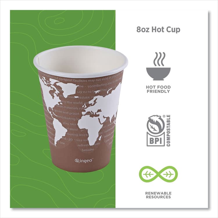 ECO-PRODUCTS,INC. World Art Renewable and Compostable Hot Cups, 8 oz, Paper, Plum, 50/Pack (ECOEPBHC8WAPK) thumbnail 4