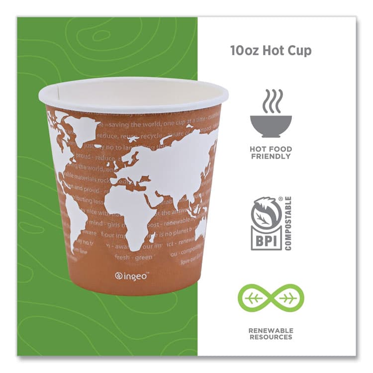 ECO-PRODUCTS,INC. World Art Renewable and Compostable Hot Cups, 10 oz, Paper, Rust, 50/Pack, 20 Packs/Carton (ECOEPBHC10WA) thumbnail 4