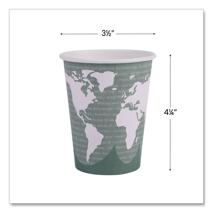 ECO-PRODUCTS,INC. World Art Renewable and Compostable Hot Cups, 12 oz, Paper, Sage, 50/Pack, 20 Packs/Carton (ECOEPBHC12WA) thumbnail 4