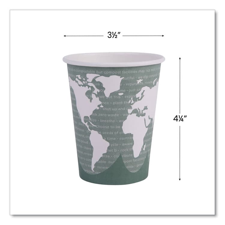 ECO-PRODUCTS,INC. World Art Renewable and Compostable Hot Cups, 12 oz, Paper, Sage, 50/Pack (ECOEPBHC12WAPK) thumbnail 4