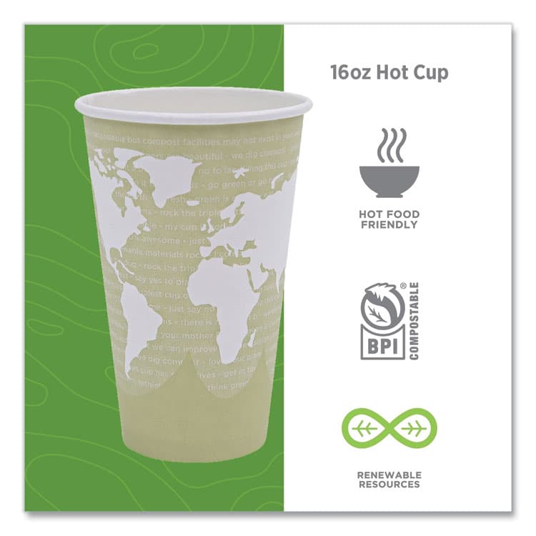 ECO-PRODUCTS,INC. World Art Renewable and Compostable Hot Cups, 16 oz, Paper, Moss, 50/Pack (ECOEPBHC16WAPK) thumbnail 4