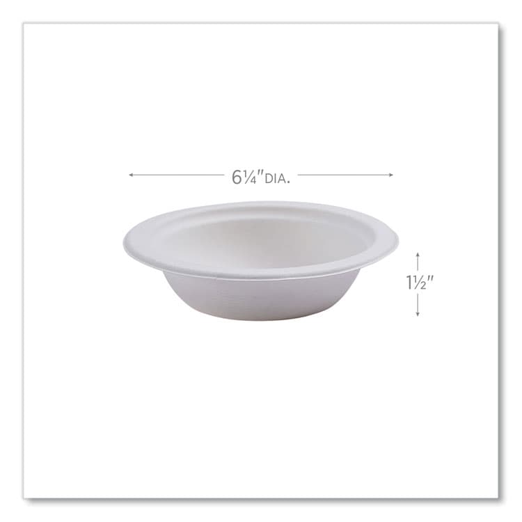 ECO-PRODUCTS,INC. Vanguard Renewable and Compostable Sugarcane Bowls, 12 oz, White, 1,000/Carton (ECOEPBL12NFA) thumbnail 3
