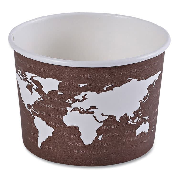 ECO-PRODUCTS,INC. World Art Renewable and Compostable Food Container, 8 oz, 3.04" Diameter x 2.3" h, Plum, Paper, 50/Pack, 20 Packs/Carton (ECOEPBSC8WA)