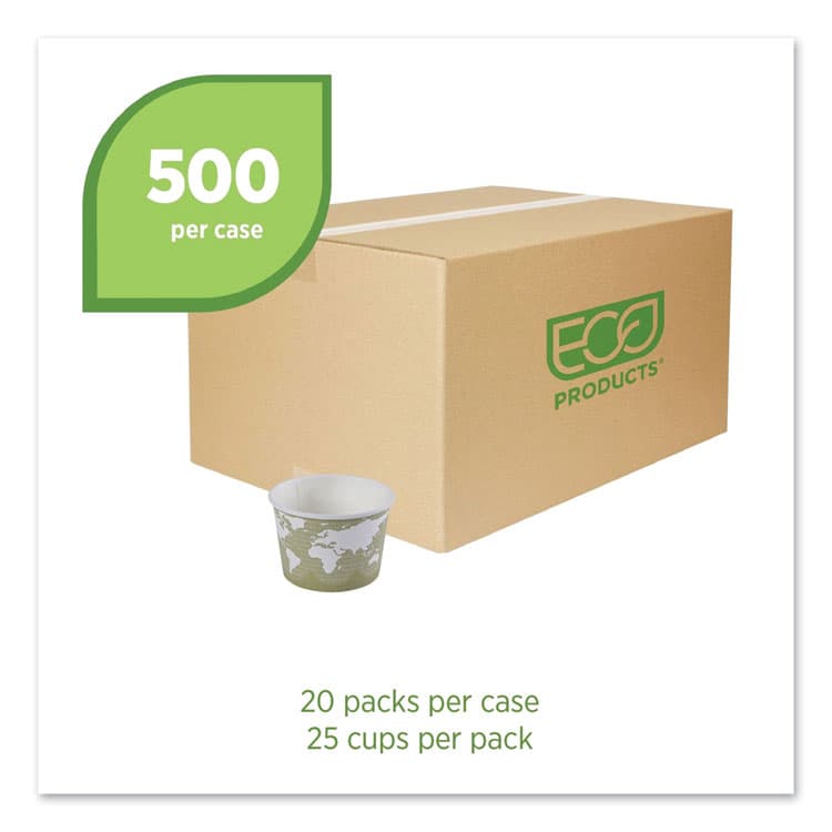 ECO-PRODUCTS,INC. World Art Renewable and Compostable Food Container, 16 oz, 4.05" Diameter x 3" h, Sage, Paper, 25/Pack, 20 Packs/Carton (ECOEPBSC16WA) thumbnail 2