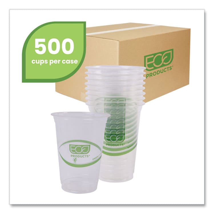 ECO-PRODUCTS,INC. GreenStripe Renewable and Compostable Cold Cups, 16 oz, Plastic, Clear, 50/Pack, 20 Packs/Carton (ECOEPCC16GS) thumbnail 2