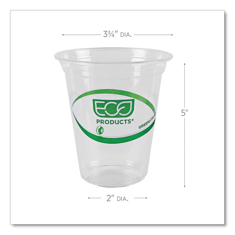 ECO-PRODUCTS,INC. GreenStripe Renewable and Compostable Cold Cups, 16 oz, Plastic, Clear, 50/Pack, 20 Packs/Carton (ECOEPCC16GS) thumbnail 3