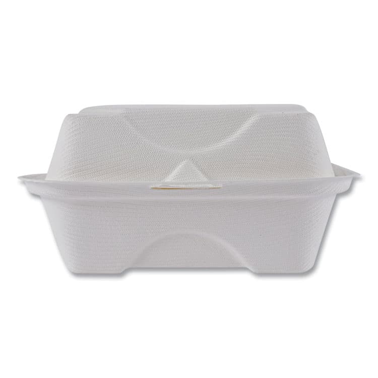 ECO-PRODUCTS,INC. Vanguard Renewable and Compostable Sugarcane Clamshells, 6 x 6 x 3, White, 500/Carton (ECOEPHC6NFA) thumbnail 2