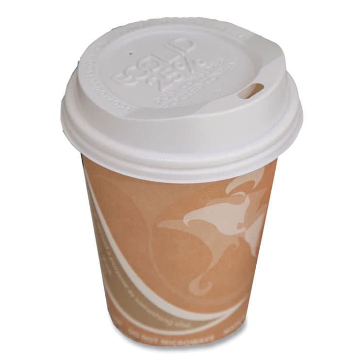 ECO-PRODUCTS,INC. EcoLid 25% Recycled Content Hot Cup Lid, Fits 8 oz Hot Cups, Plastic, White, 100/Pack, 10 Packs/Carton (ECOEPHL8WR) thumbnail 2