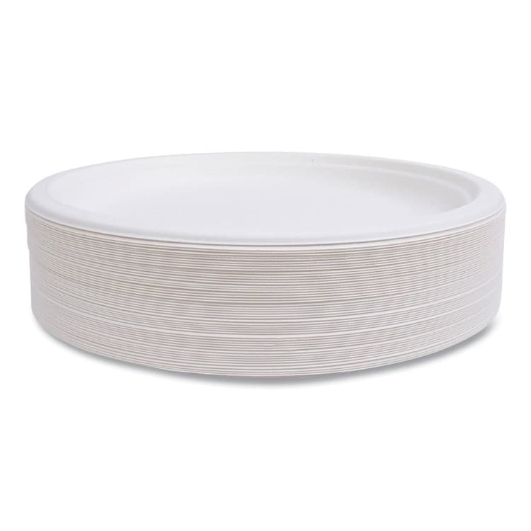 ECO-PRODUCTS,INC. Vanguard Renewable and Compostable Sugarcane Plates, 10" dia, White, 500/Carton (ECOEPP005NFA) thumbnail 3