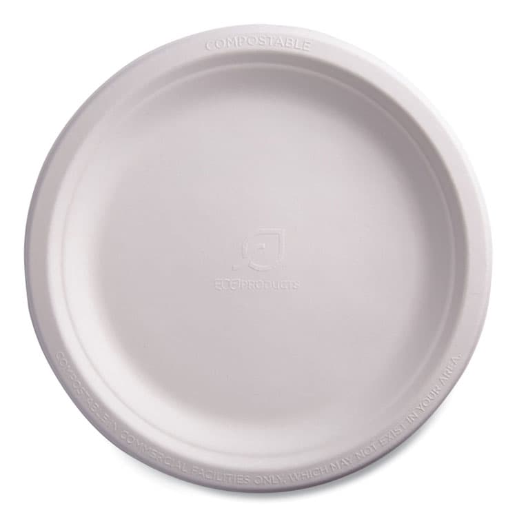 ECO-PRODUCTS,INC. Vanguard Renewable and Compostable Sugarcane Plates, 9" dia, White, 500/Carton (ECOEPP013NFA)