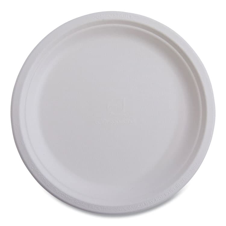 ECO-PRODUCTS,INC. Vanguard Renewable and Compostable Sugarcane Plates, 6" dia, White, 1,000/Carton (ECOEPP016NFA)