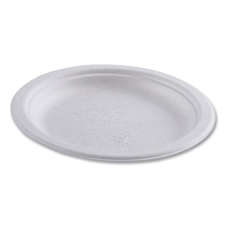 ECO-PRODUCTS,INC. Vanguard Renewable and Compostable Sugarcane Plates, 6" dia, White, 1,000/Carton (ECOEPP016NFA) thumbnail 3