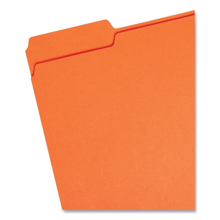 SMEAD MANUFACTURING CO. Colored File Folders, 1/3-Cut Tabs: Assorted, Letter Size, 0.75" Expansion, Orange, 100/Box (SMD12543) thumbnail 2