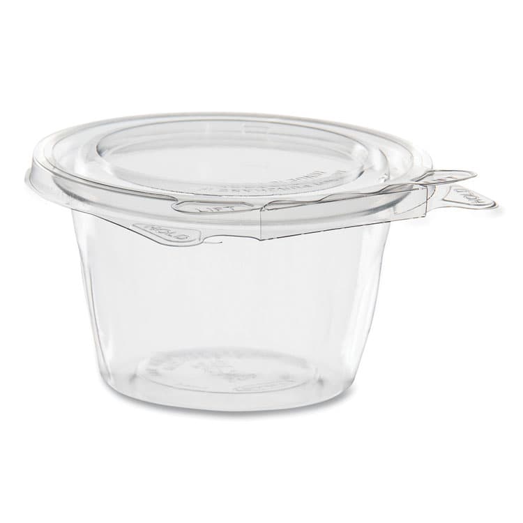 DART SafeSeal Tamper-Resistant, Tamper Evident Bowls, Flat Lid, 8 oz, 4.6 x 8.84 x 2.49, Clear, Plastic, 272/Carton (DCCSC8F)