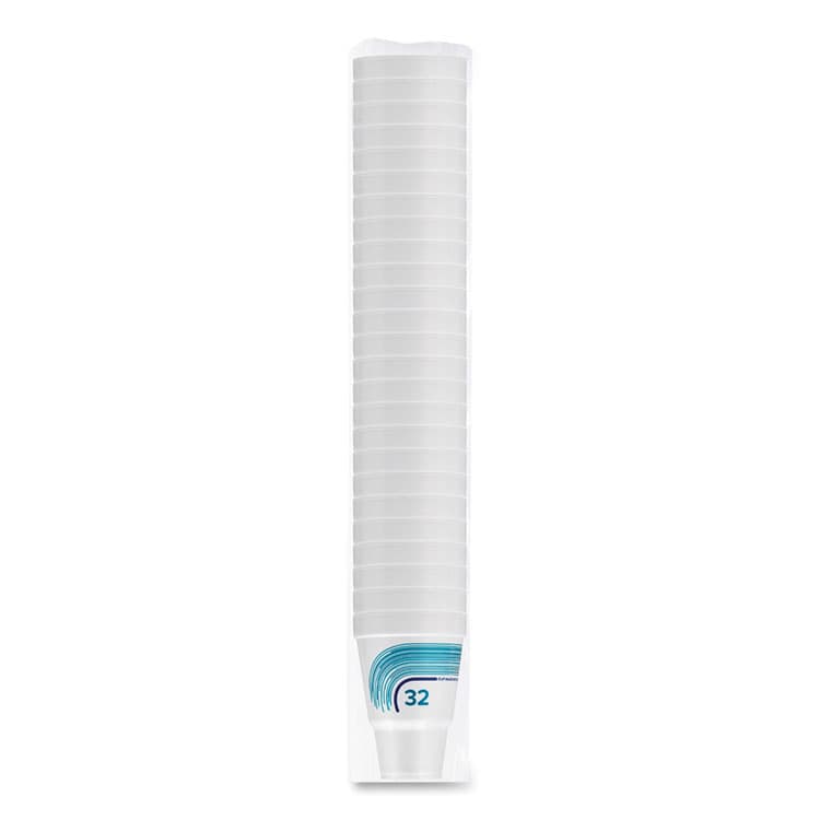 DART Breeze Hot/Cold Insulated Foam Drinking Cups, Squat Pedestal Cup, 32 oz, Teal/White/Blue, 500/Carton (DCC32AJ32B) thumbnail 3