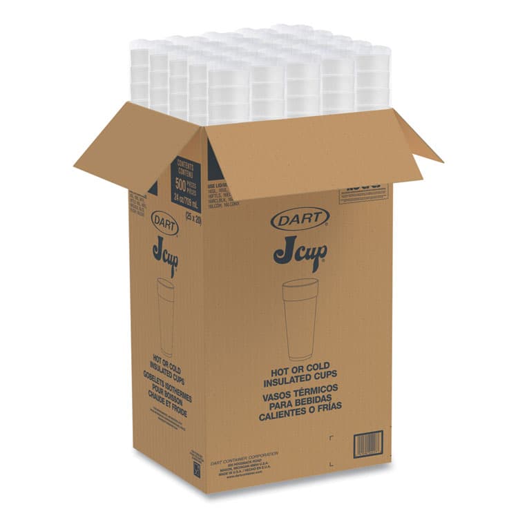 DART Breeze Hot/Cold Insulated Foam Drinking Cups, 24 oz, Green/White/Blue, 500/Carton (DCC24J16B) thumbnail 2