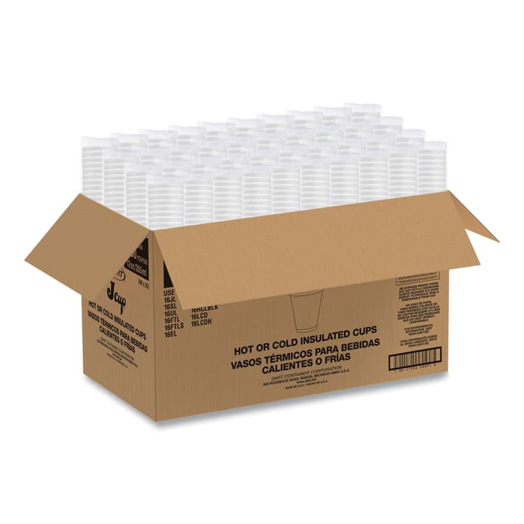 DART Breeze Hot/Cold Insulated Foam Drinking Cups, 12 oz, Brown/White/Blue, 1,000/Carton (DCC12J16B) thumbnail 2