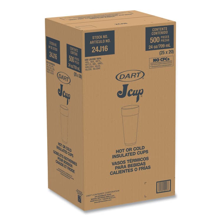 DART Breeze Hot/Cold Insulated Foam Drinking Cups, 24 oz, Green/White/Blue, 500/Carton (DCC24J16B) thumbnail 4