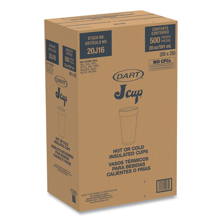 DART Breeze Hot/Cold Insulated Foam Drinking Cups, 20 oz, Red/White/Blue, 500/Carton (DCC20J16B) thumbnail 4