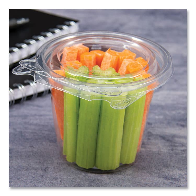 DART SafeSeal Tamper-Resistant, Tamper Evident Bowls, Flat Lid, 12 oz, 4.36 x 8.84 x 3.51, Clear, Plastic, 256/Carton (DCCSC12F) thumbnail 4