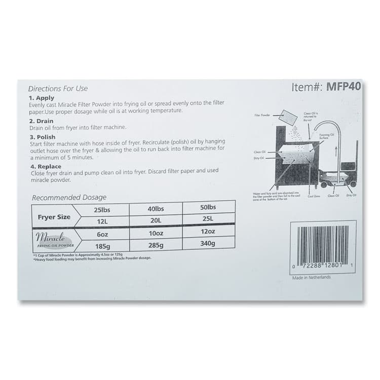 AMERCAREROYAL Filter Powder, For Fryer Oil, Loose Powder, 25 L, 40 lbs Box (RPPMFP40) thumbnail 3