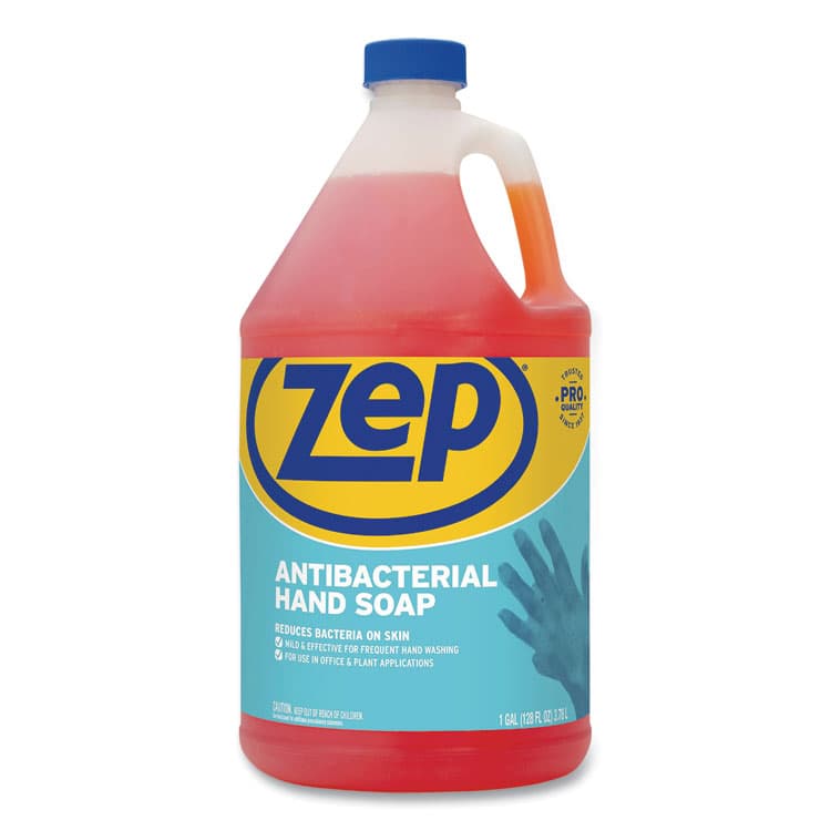 ZEP . Antibacterial Hand Soap Refill, Fragrance-Free, 1 gal, 4/Carton (ZPPR46124)