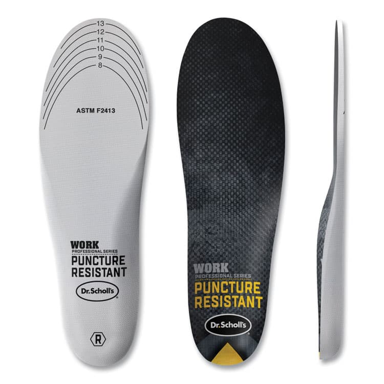 SCHOLL'S WELLNESS COMPANY LLC Professional Series Work Puncture Resistant Insoles for Men, Men's Sizes 8 to 14, Black (DSC00293) thumbnail 3